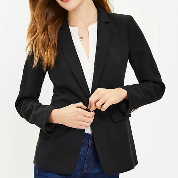 NWT LOFT Fluid Modern Blazer in Black - Picture 1 of 8